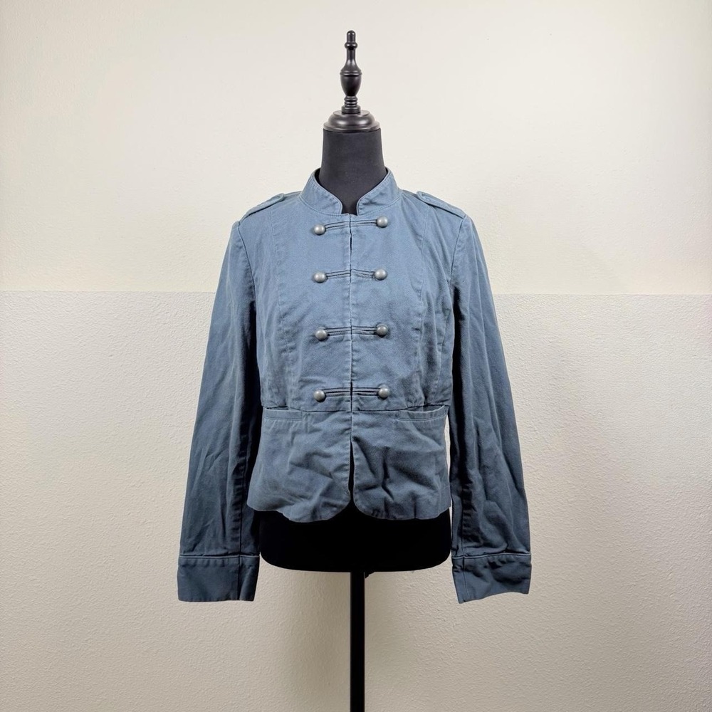 Vintage Halogen Blue Military-Inspired Moto Utility Jacket — Size L 🩵